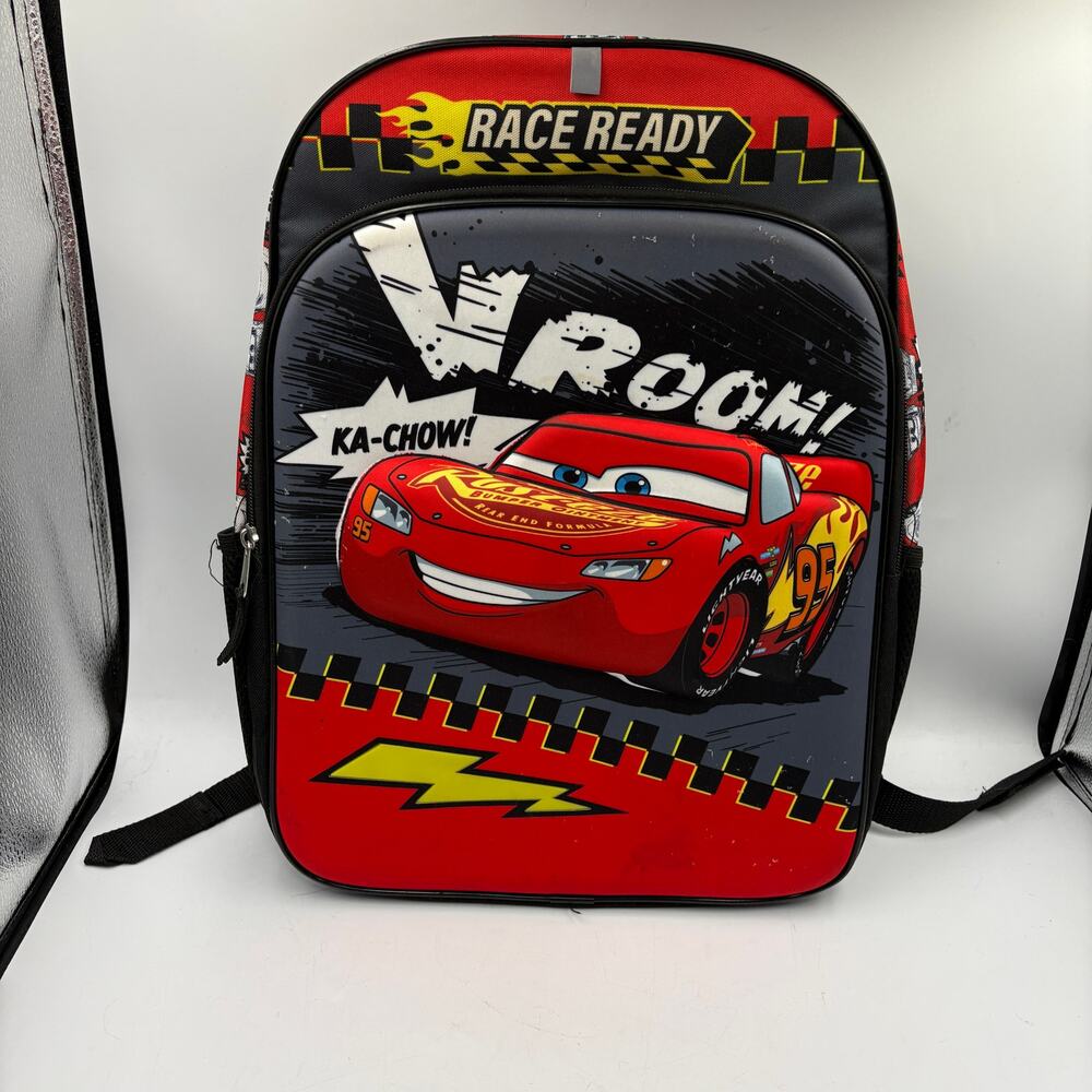 Disney Pixar Cars Lightning McQueen Light Up Race Ready Kids Backpack Red